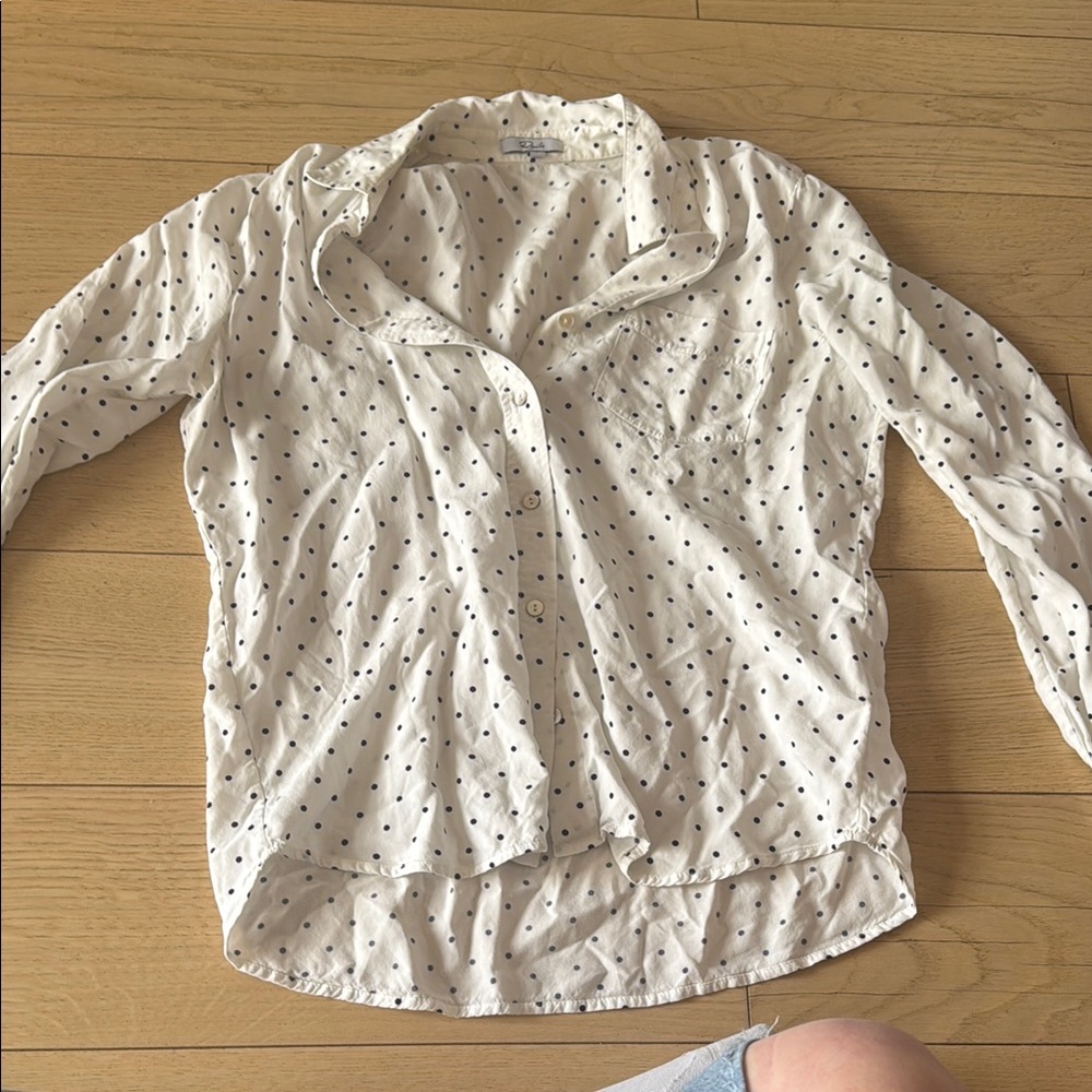 White Polka Dot Women's Top